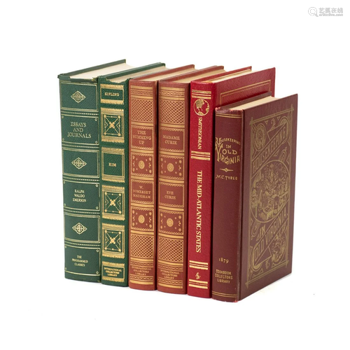 Grouping of 6 Leather Bound Books