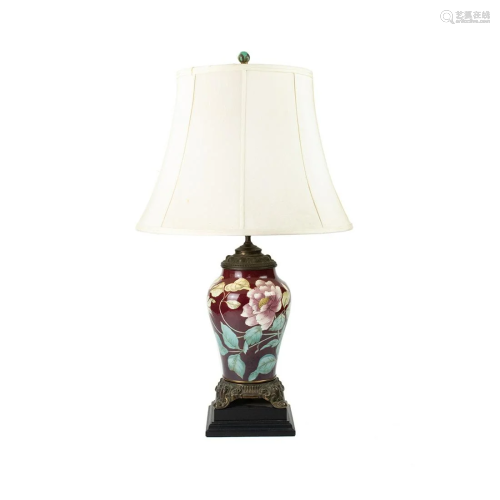Hand-Painted Floral Ceramic Table Lamp by Wildwood