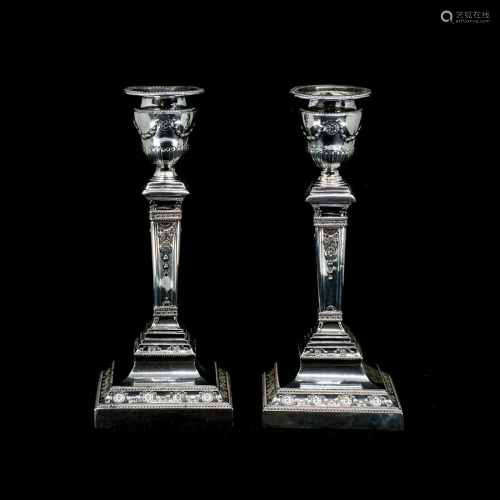 Walker and Hall Silver-Plated Candlesticks