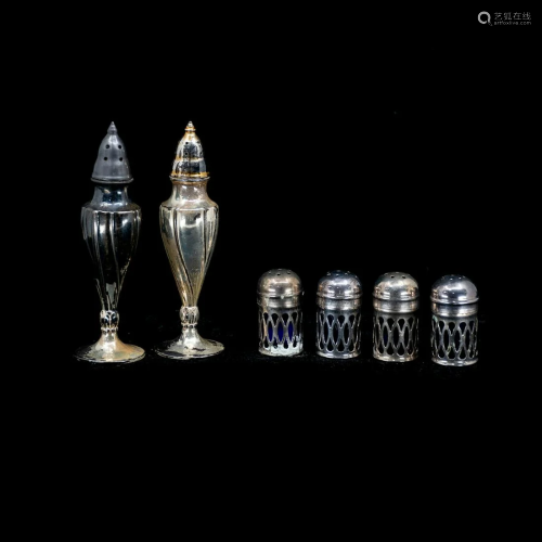 Grouping of Silver-Plated Salt and Pepper Shakers