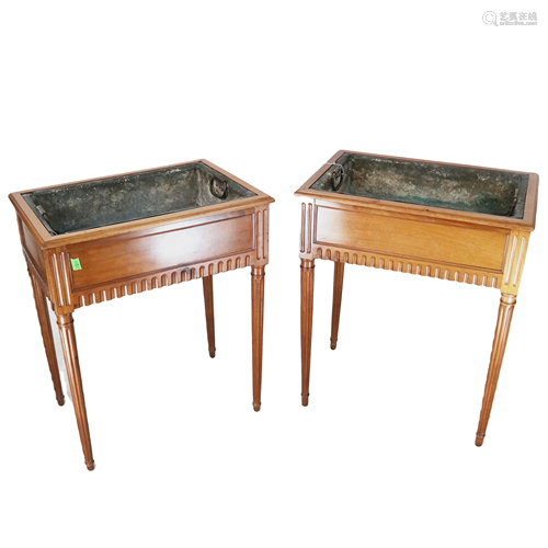 Pair of Louis XVI Mahogany Planters