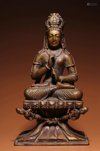 A Figure of Bronze Amitabha