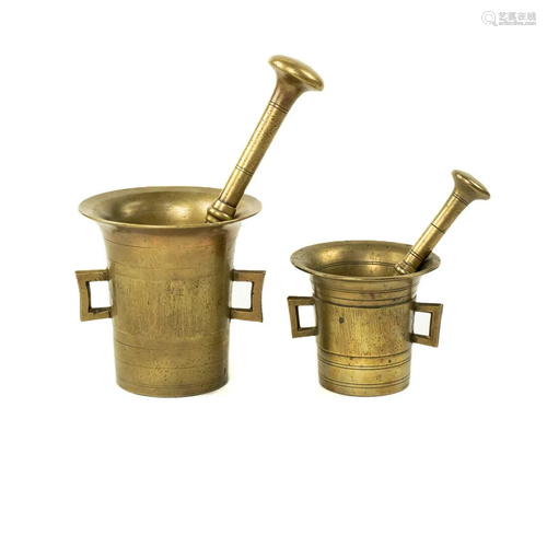 Antique Brass Mortar and Pestle Sets