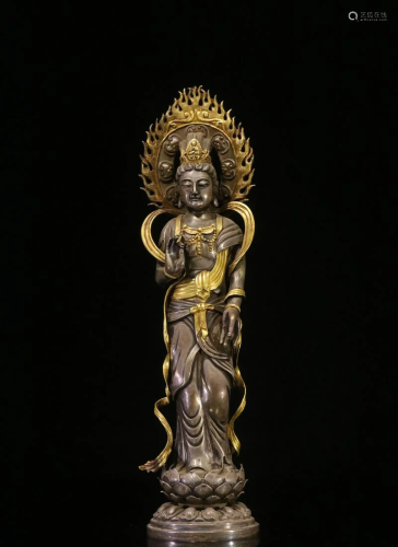 A Figure of Republic of China 20 Century Gilt Silver