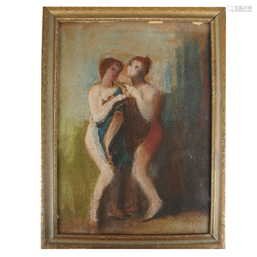 Signed MERTAL (?): Two Women - Painting