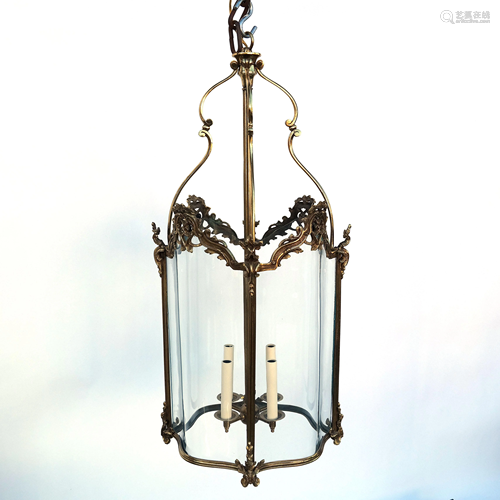 French Gilt Bronze Hall Lantern