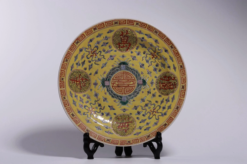 Qing Dynasty Guangxu Peirod Made Yellow Underglazed