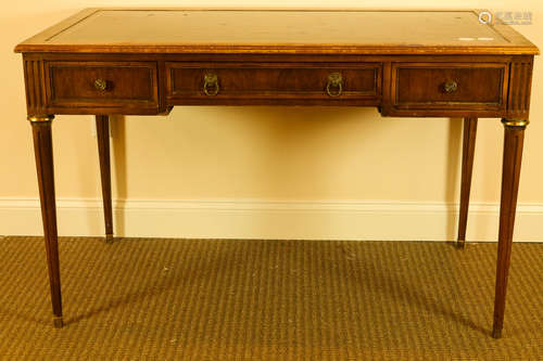 FRENCH TABLE DESK WITH LEATHER TOP