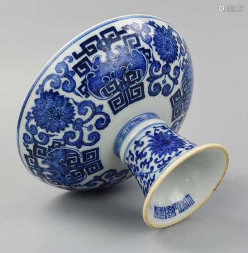 QIANLONG MARK BLUE&WHITE GLAZE BOWL