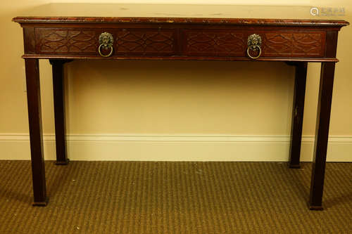 CHIPPENDALE STYLE TABLE DESK WITH CHAIR AND PEMBROKE SIDE TA...