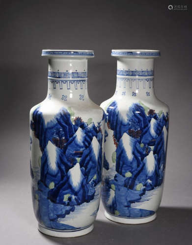 SHUANGQUAN MARK BLUE&WHITE GLAZE VASE