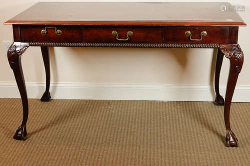 CHIPPENDALE STYLE TABLE DESK WITH CHAIR AND PEMBROKE SIDE TA...