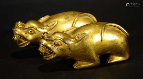 GILT BRONZE CAST BEAST