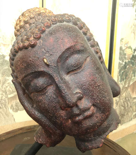 GILT BRONZE CAST BUDDHA HEAD