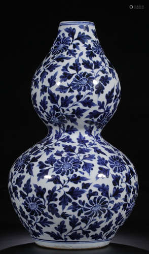 BLUE&WHITE GLAZE FLOWER PATTERN VASE