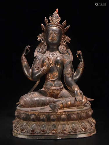 GILT BRONZE CAST HUANXI BUDDHA