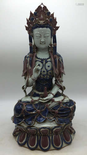 UNDERGLAZE RED GUANYIN BUDDHA