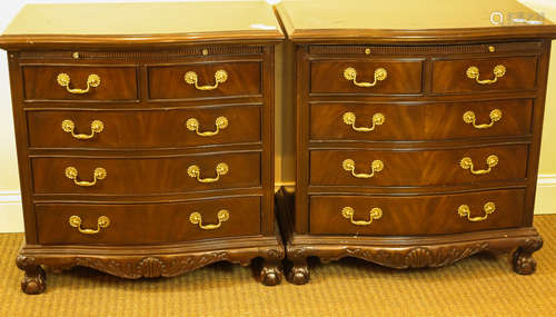 PAIR OF DIMINUTIVE MAHOGANY CHESTS