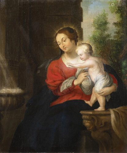 Antwerp School, 17th century, Madonna and Child