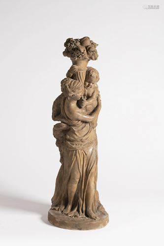 France, 19th century, Allegorical Group in Terracotta