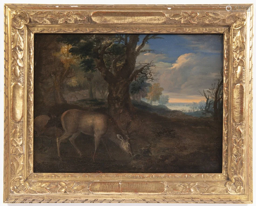 Germany, 18 th century, Deer at the Edge of the Forest