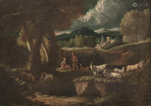 Landscape painter, 18th century, Shepherd with Cattle