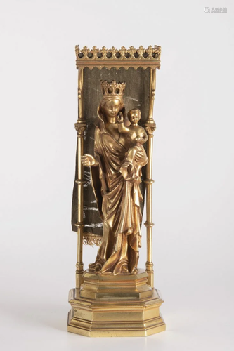 Belgium, 19th century, Fire-gilded bronze.