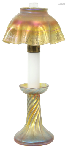 Tiffany Studios Favrile Glass Candle Lamp