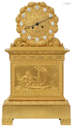 Charles X Gilt Bronze Mantel Clock