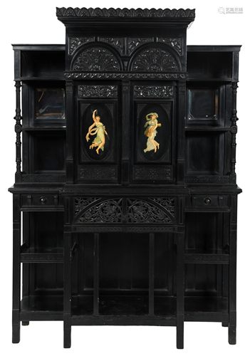 Cincinnati Art-Carved Ebonized Cabinet