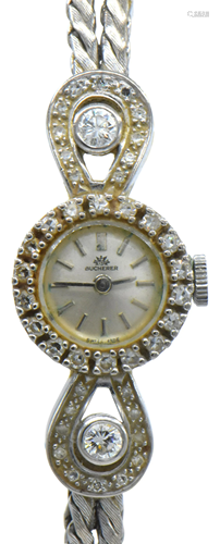 Bucherer 14K White Gold & Diamond Wristwatch