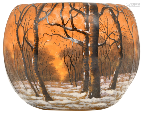 Daum, Nancy, Winter Landscape Vase