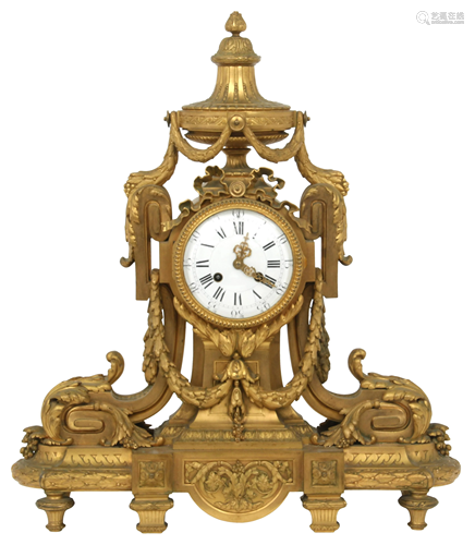 Louis XVI Style Gilt Bronze Mantel Clock