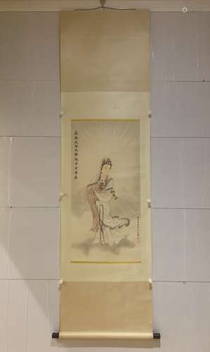 A CHINESE KUANYIN PAINTING, MEI LANFANG MARK