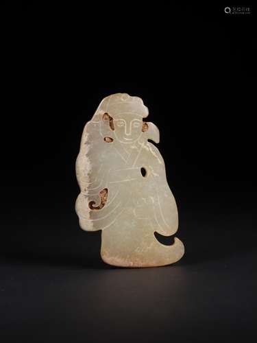 A JADE DANCING FIGURE ORNAMENT 