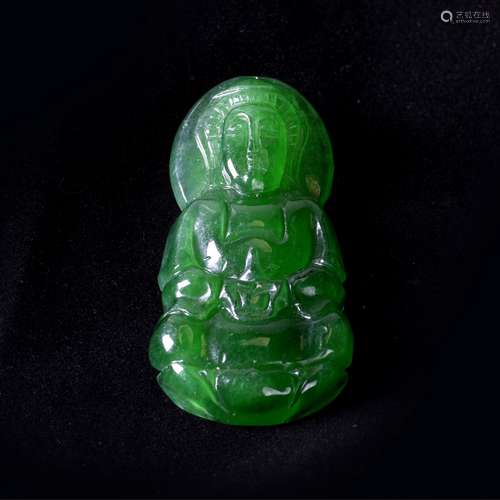 A JADEITE CARVING OF GUANYIN