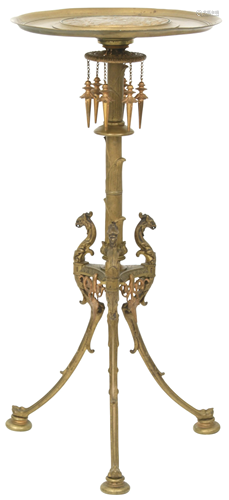 Emile Louis Picault Gilt Bronze Figural Stand