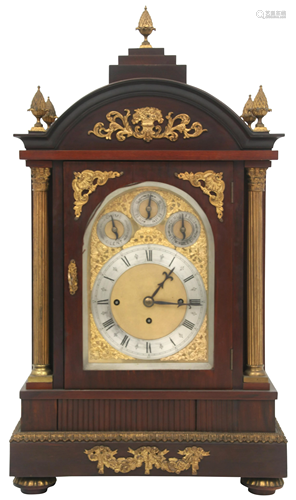 English Mahogany & Gilt Bronze Bracket Clock