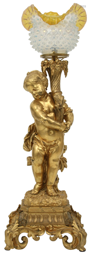 Louis XV Style Gilt Bronze Figural Lamp