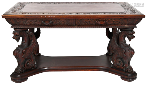 R.J. Horner & Co. Mahogany Partner's Desk