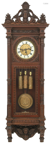 Three-Weight Vienna Regulator Wall Clock