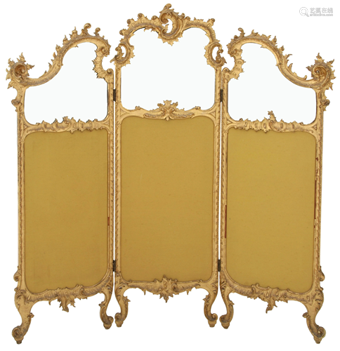 Louis XV Style Dressing Screen with Mirrors