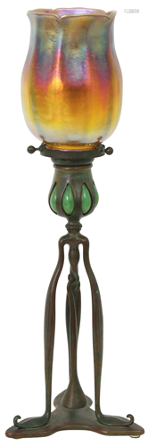 Tiffany Studios Blown Out Candlestick with Shade