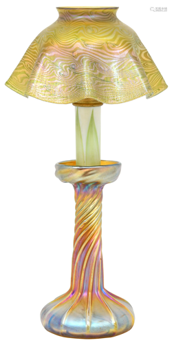 Tiffany Studios Favrile Glass Candle Lamp