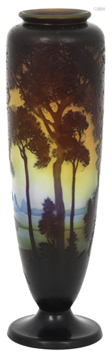 Émile Gallé Cameo Glass Scenic Vase