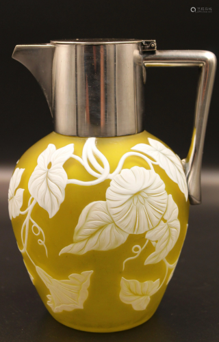 Webb Citron Cameo w/ Silver Plate Pitcher