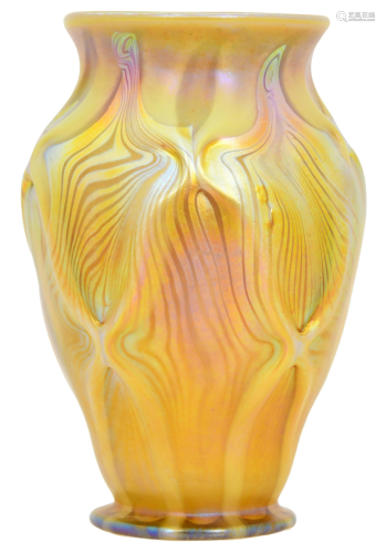 Tiffany Studios Favrile Glass Decorated Vase