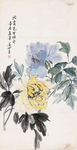 姜妙香（1890～1972） 辛未（1931年）作  花卉 镜心 设色纸本