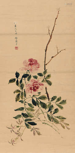 梅兰芳（1894～1961） 花卉 立轴 设色纸本