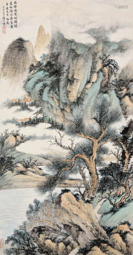 潘子燮（1908～？） 己丑（1949年）作  山水 立轴 设色纸本